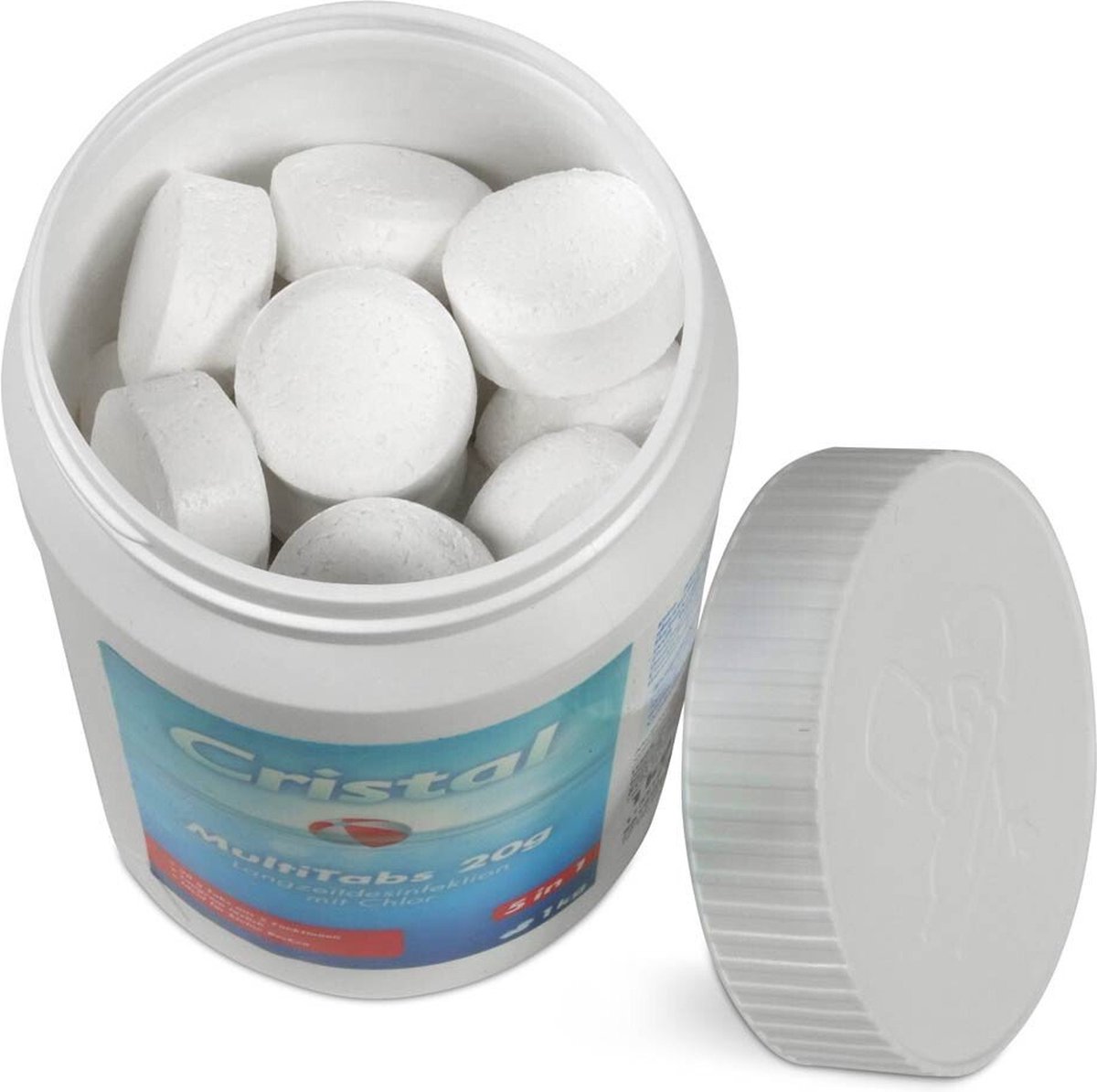 MultiTabs 5in1 voor onbezorgd Bubbelplezier | 1KG Chloortabletten jacuzzi 20 gram | Chloortablet | Complete waterbehandeling | Jacuzzi wateronderhoud | Algenreiniging | Vlokmiddel | pH waarde | Jacuzzi reiniger |